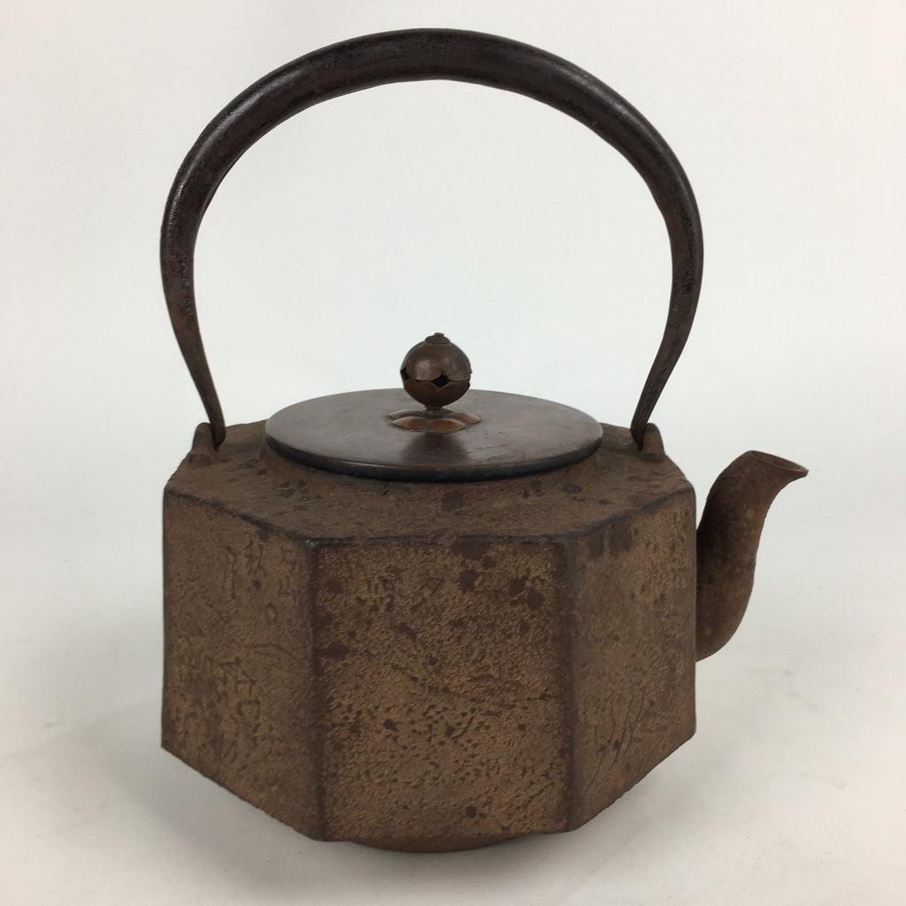 Antique Japanese Cast Iron Copper Kettle Teapot Tea Ceremony Tetsubin Sado TG153