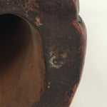 Antique Japanese Ceramic Bodhidharma Statue Pottery Okimono Daruma Brown BD695