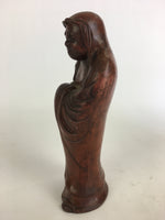 Antique Japanese Ceramic Bodhidharma Statue Pottery Okimono Daruma Brown BD695