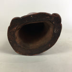 Antique Japanese Ceramic Bodhidharma Statue Pottery Okimono Daruma Brown BD695