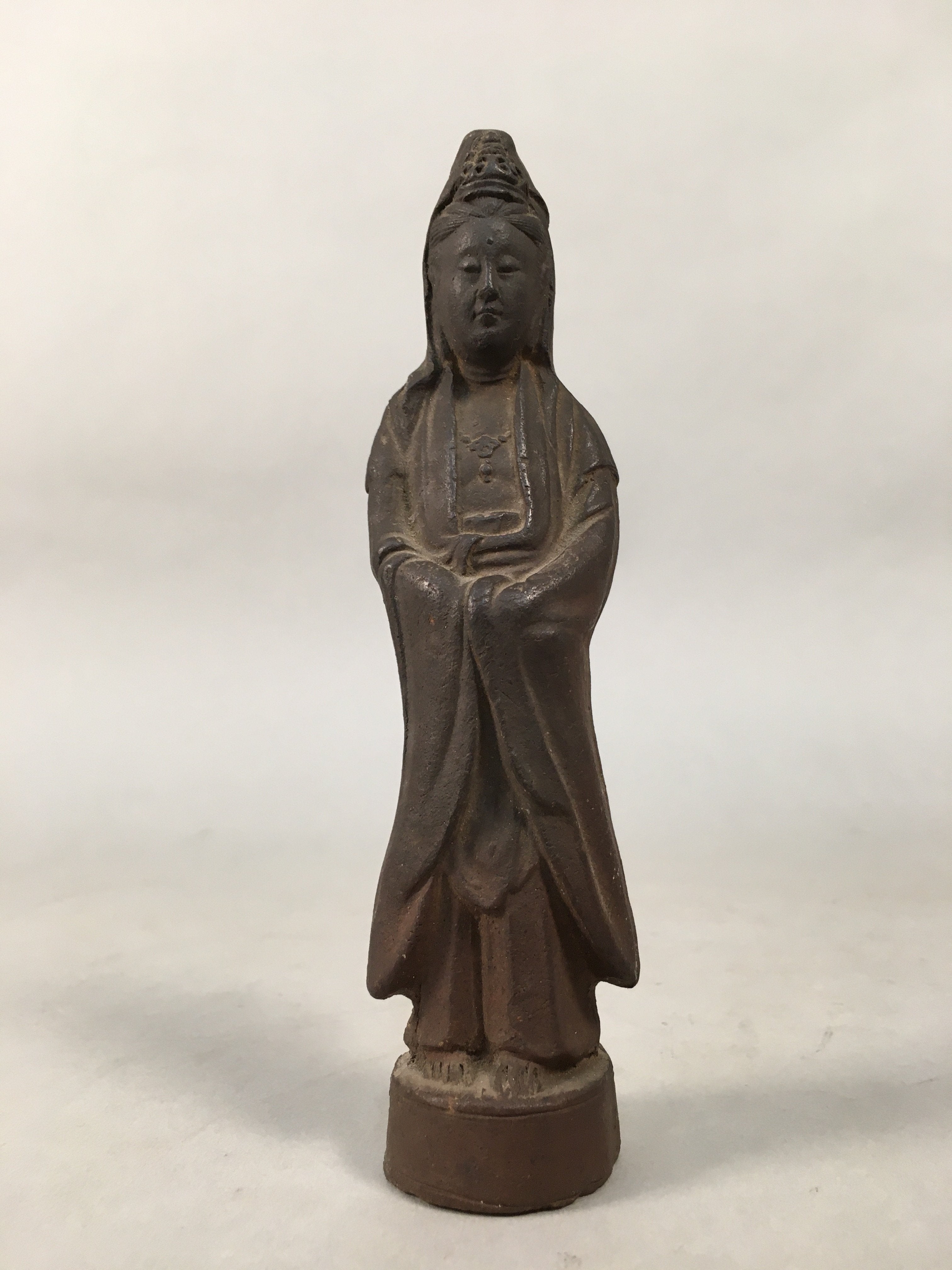 Antique Japanese Ceramic Buddhist Figurine Vtg Statue Kannon Bosatsu BD609