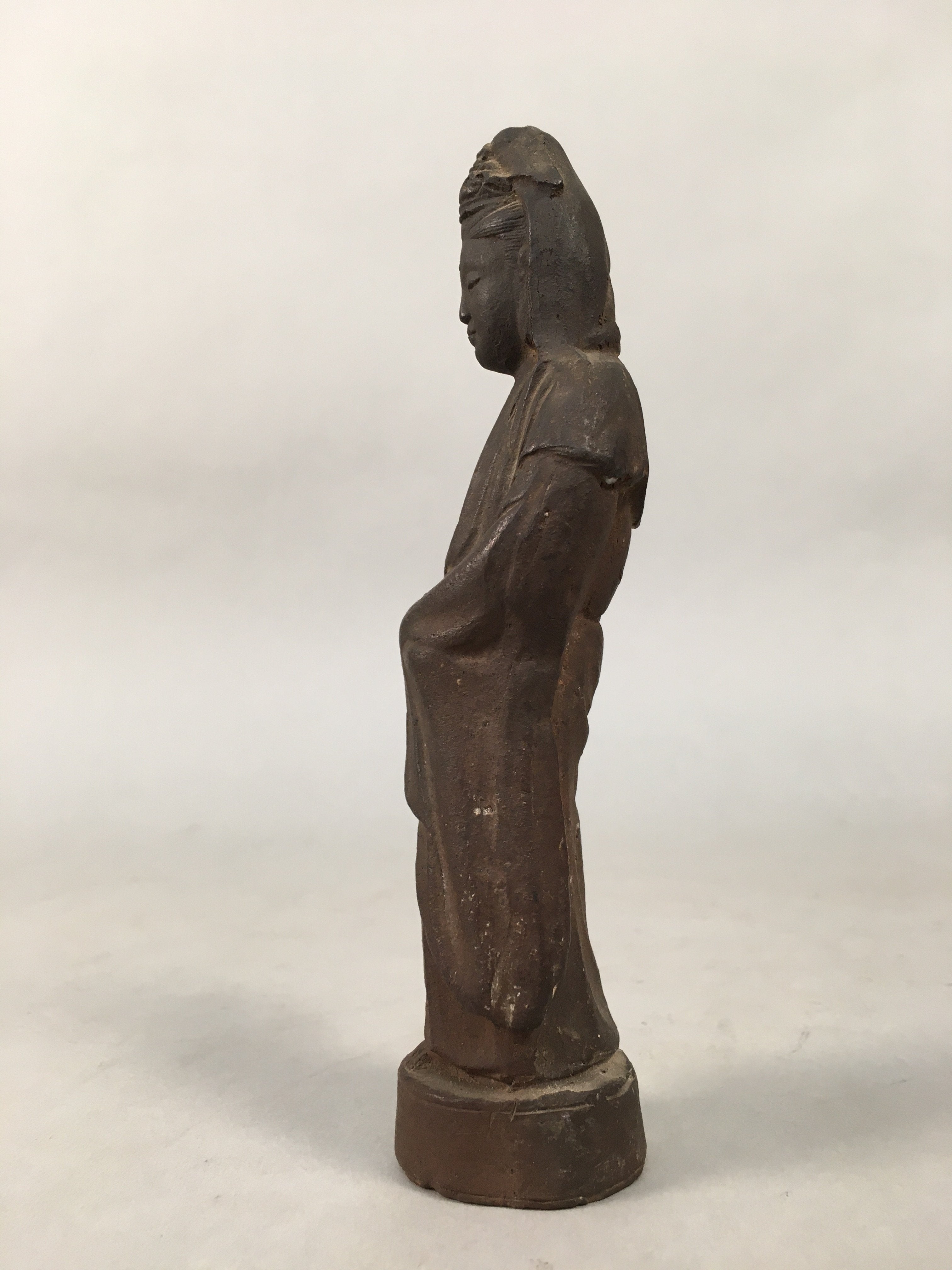 Antique Japanese Ceramic Buddhist Figurine Vtg Statue Kannon Bosatsu BD609