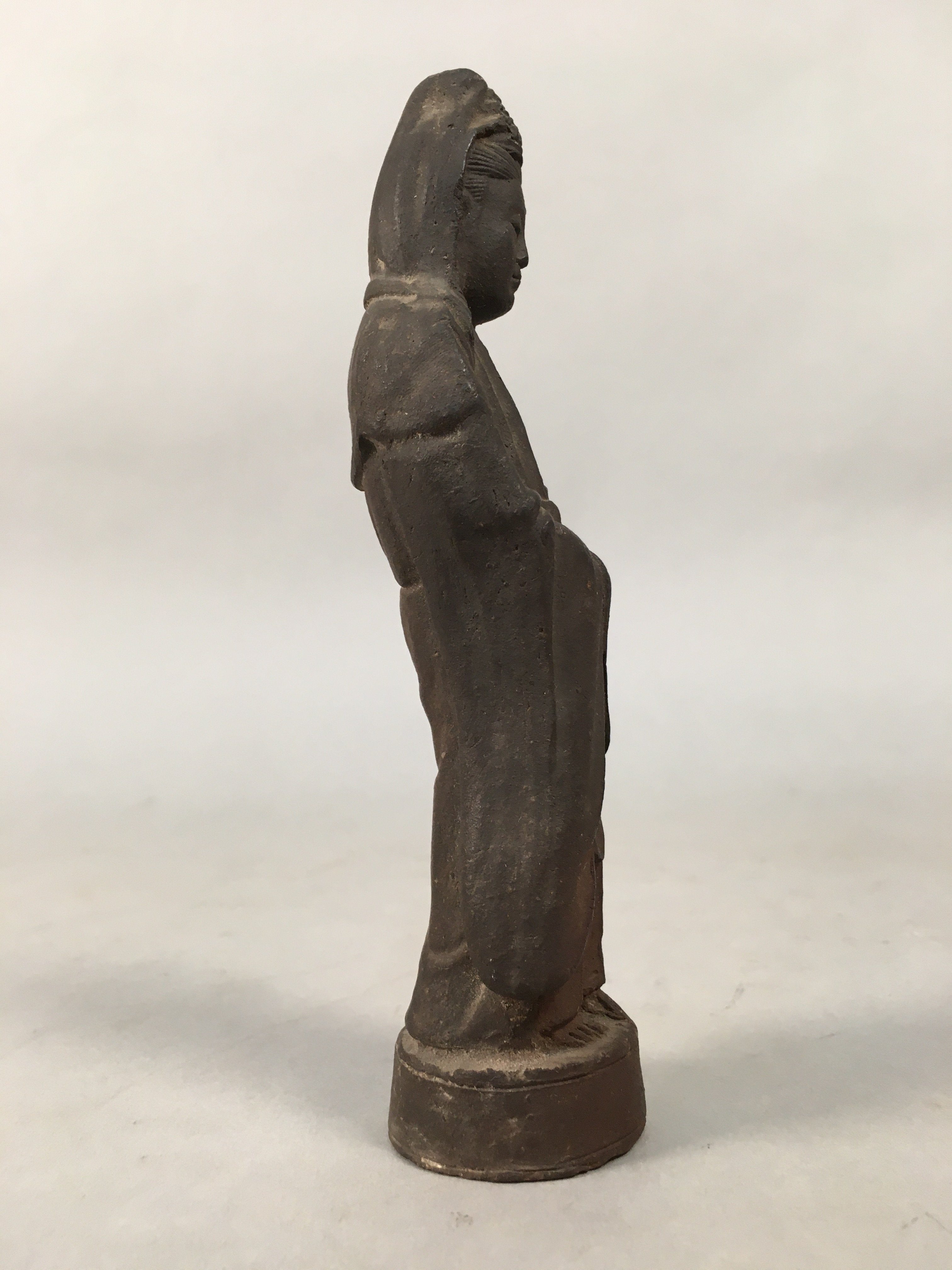 Antique Japanese Ceramic Buddhist Figurine Vtg Statue Kannon Bosatsu BD609