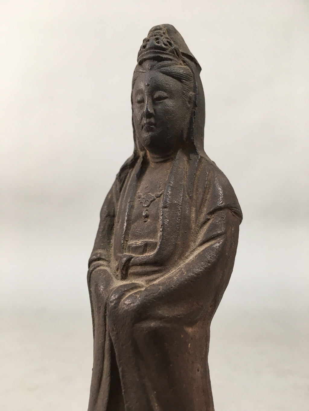 Antique Japanese Ceramic Buddhist Figurine Vtg Statue Kannon Bosatsu BD609