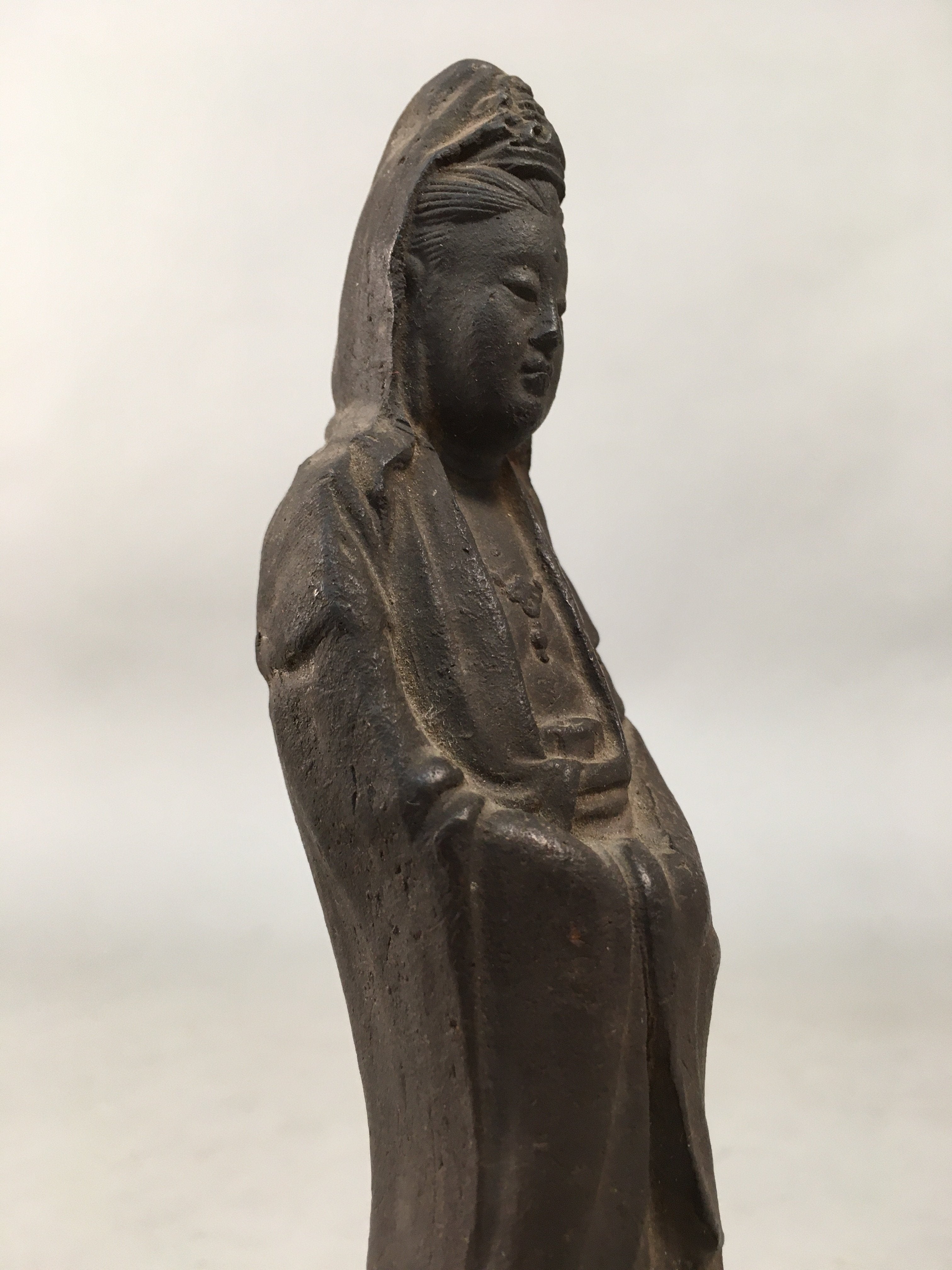 Antique Japanese Ceramic Buddhist Figurine Vtg Statue Kannon Bosatsu BD609