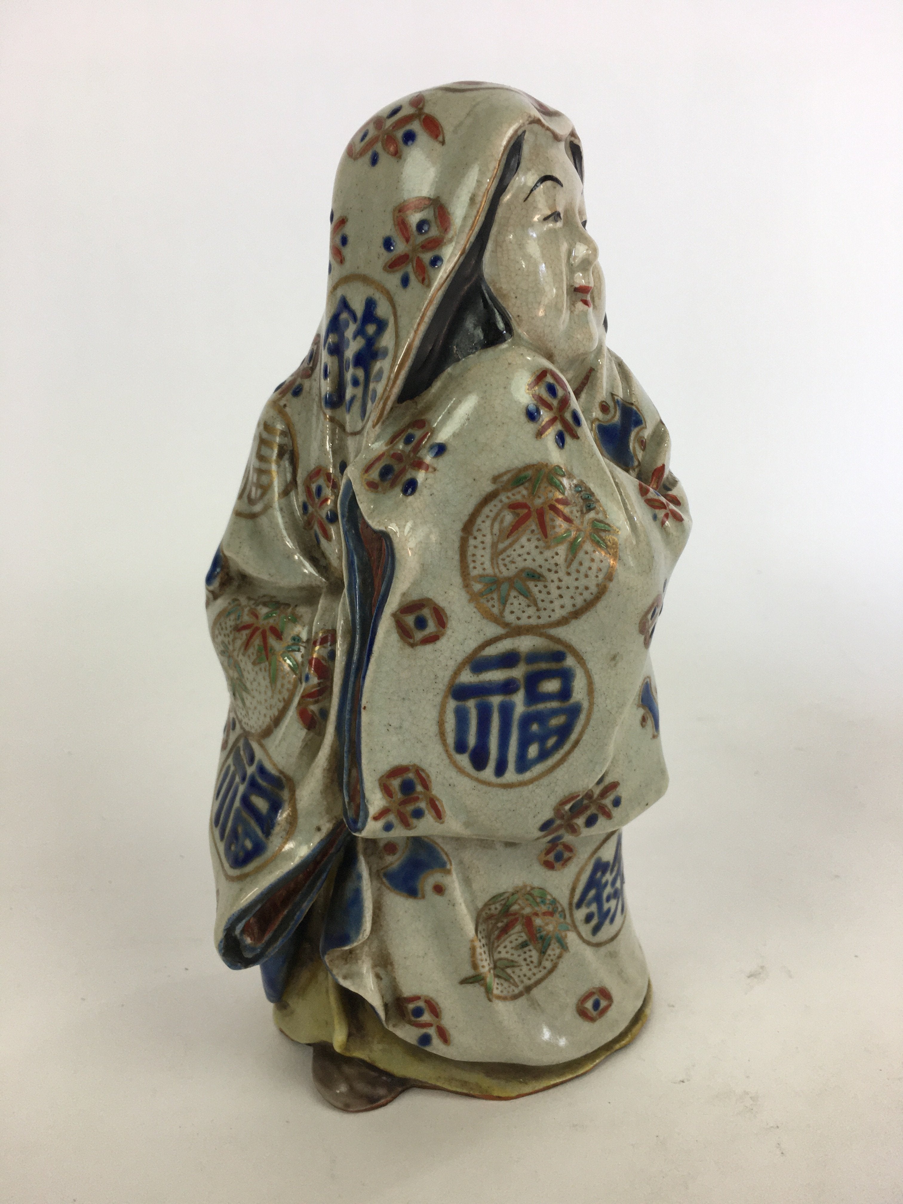 Antique Japanese Ceramic Kimono Lady Arita ware Statue Pottery Yakimono BD674