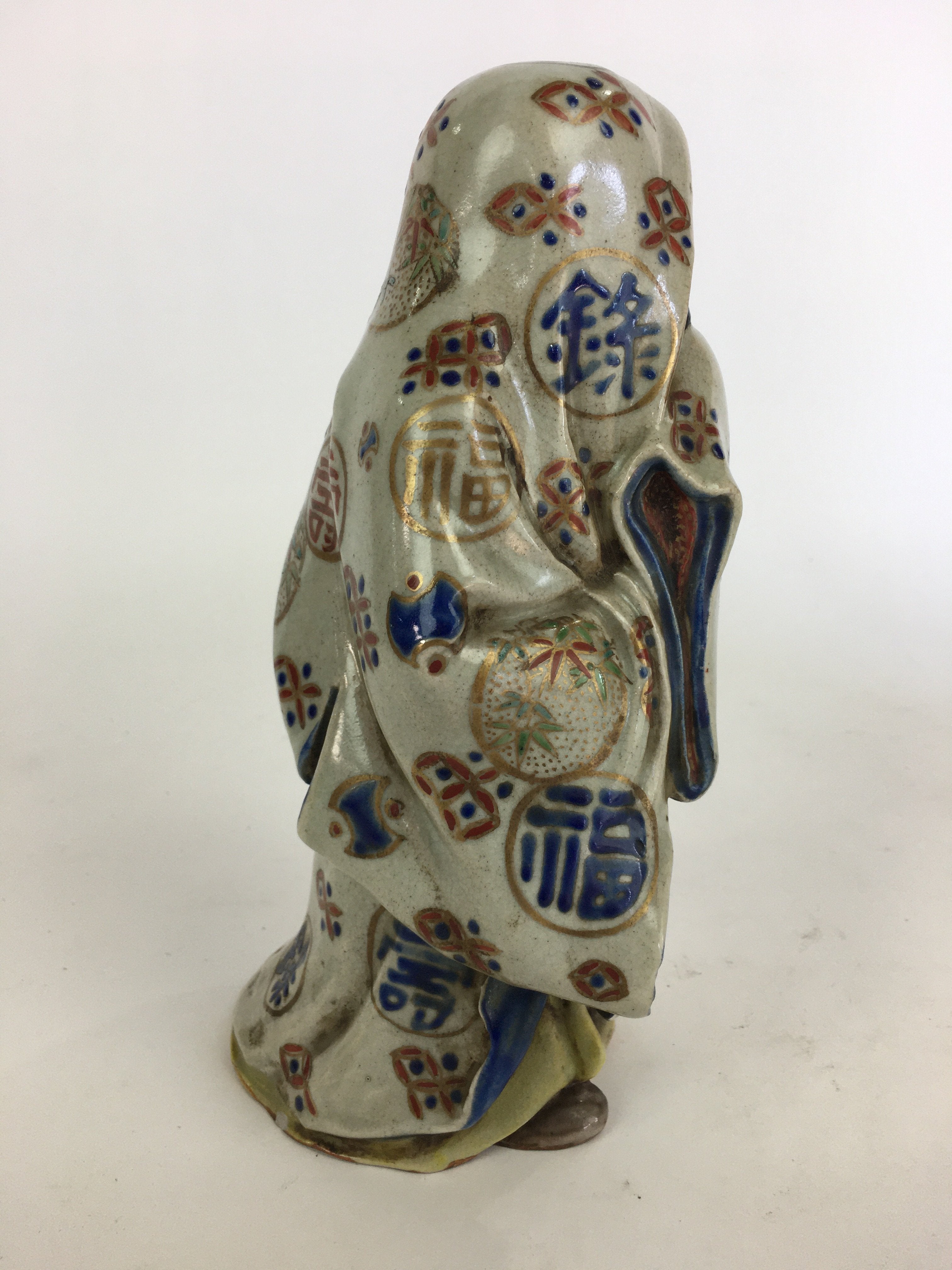 Antique Japanese Ceramic Kimono Lady Arita ware Statue Pottery Yakimono BD674