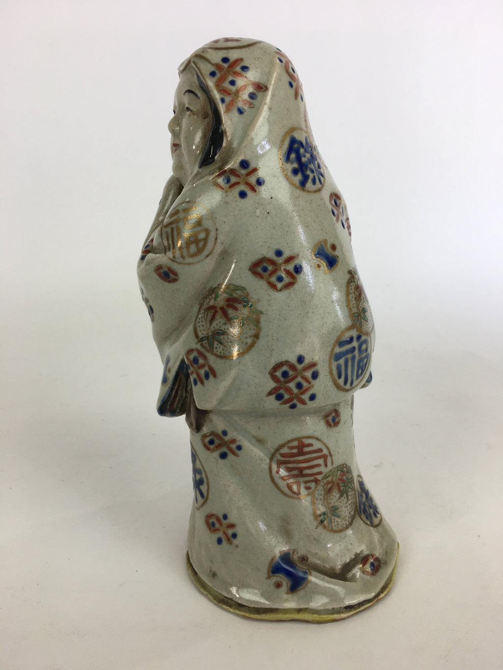 Antique Japanese Ceramic Kimono Lady Arita ware Statue Pottery Yakimono BD674