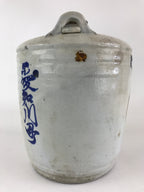 Antique Japanese Ceramic Sake Barrel Sakedaru Pottery Hand-Written Kanji TS494