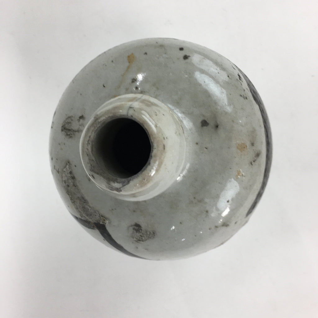 Antique Japanese Ceramic Sake Bottle Kayoi Tokkuri Hand-Written Kanji TS286
