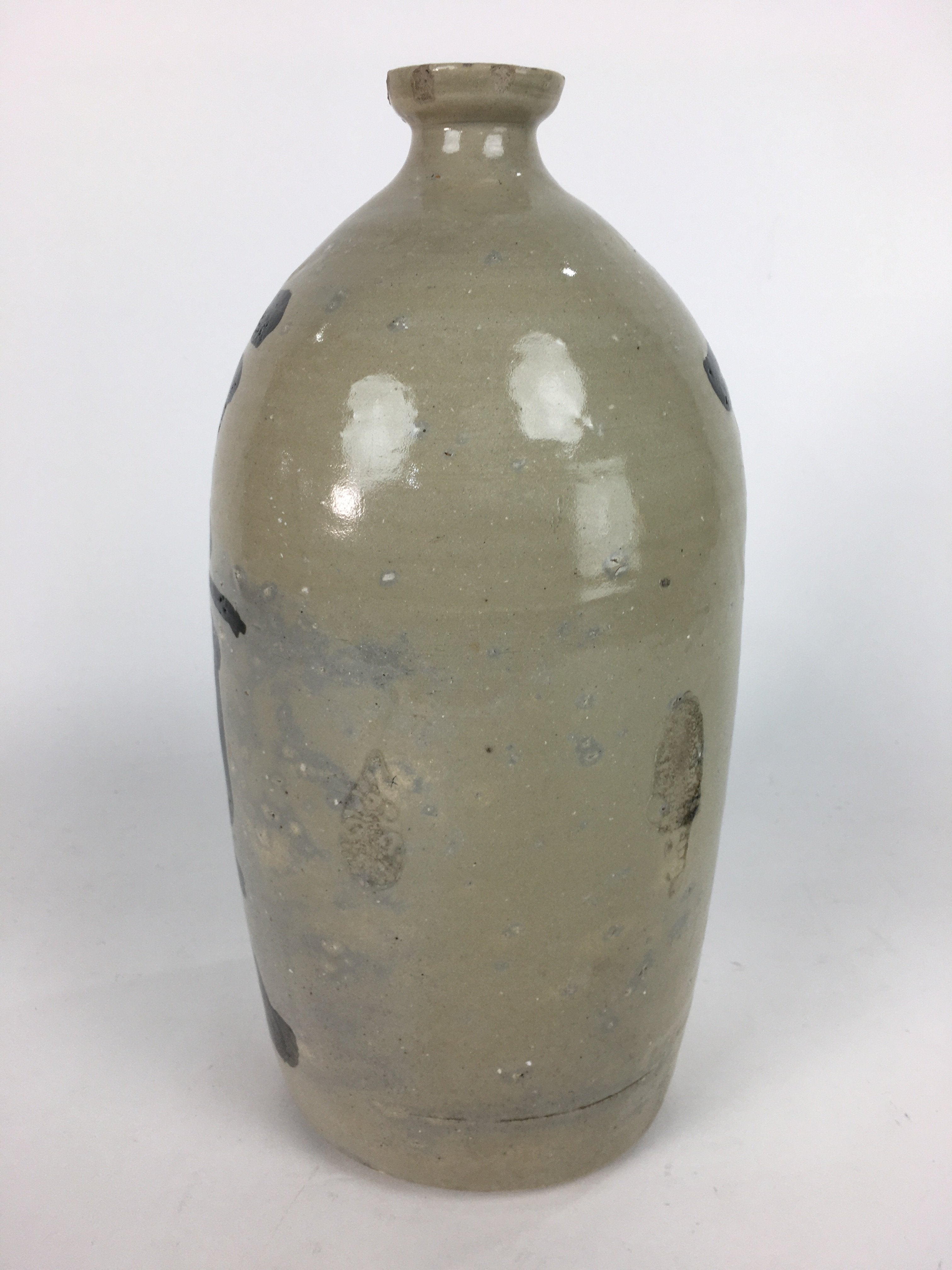 Antique Japanese Ceramic Sake Bottle Kayoi Tokkuri Hand-Written Kanji TS289