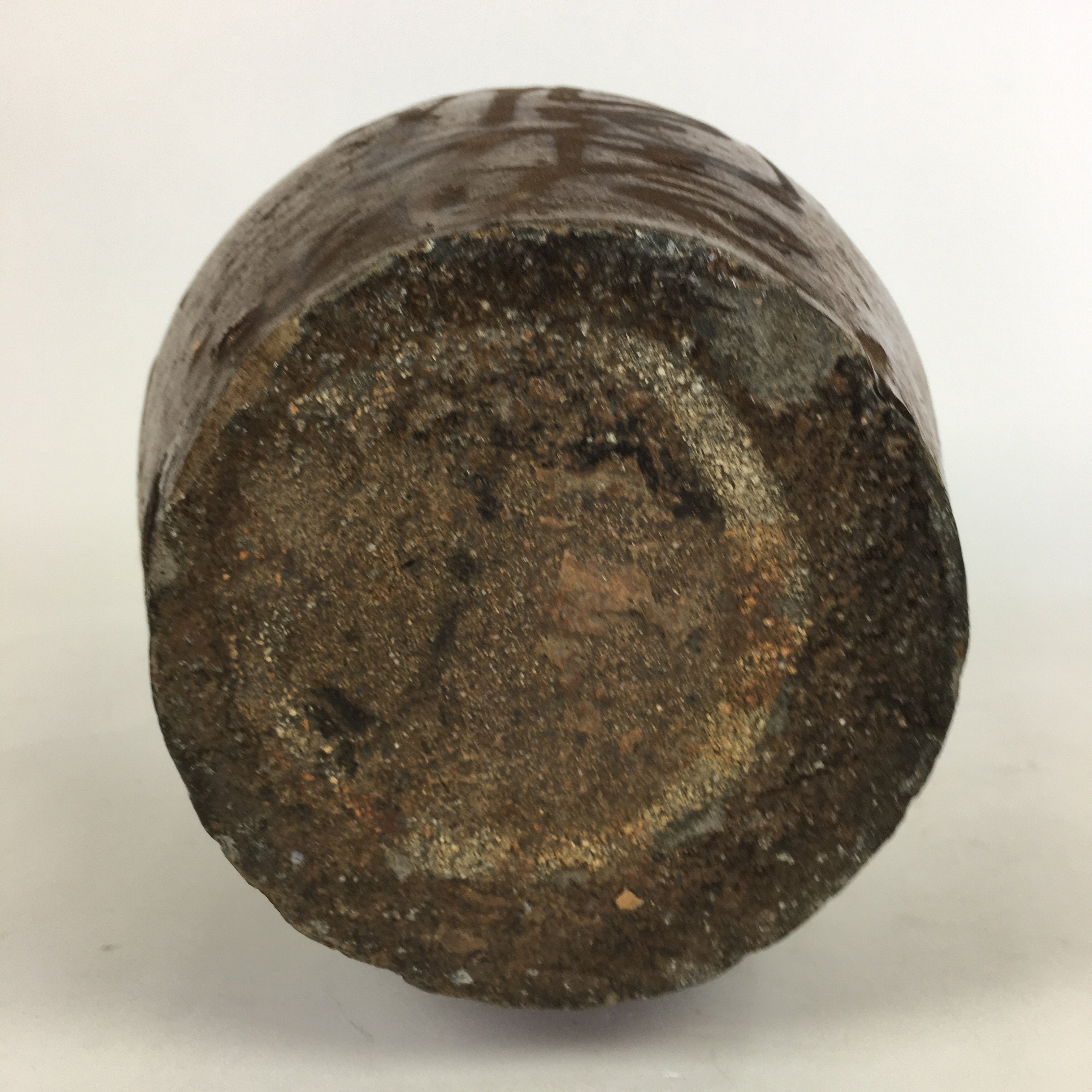 Antique Japanese Ceramic Sake Bottle Tokkuri Pottery Kayoi-Tokkuri Brown TS284
