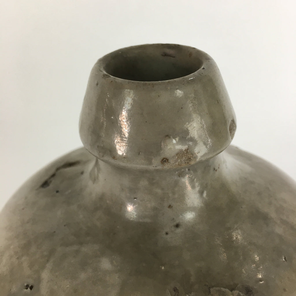 Antique Japanese Ceramic Sake Bottle Vtg Kayoi Tokkuri Hand-Written Kanji TS299