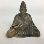Antique Japanese Ceramic Statue Kakinomoto no Hitomaro Figurine Pottery BD701