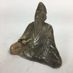 Antique Japanese Ceramic Statue Kakinomoto no Hitomaro Figurine Pottery BD701