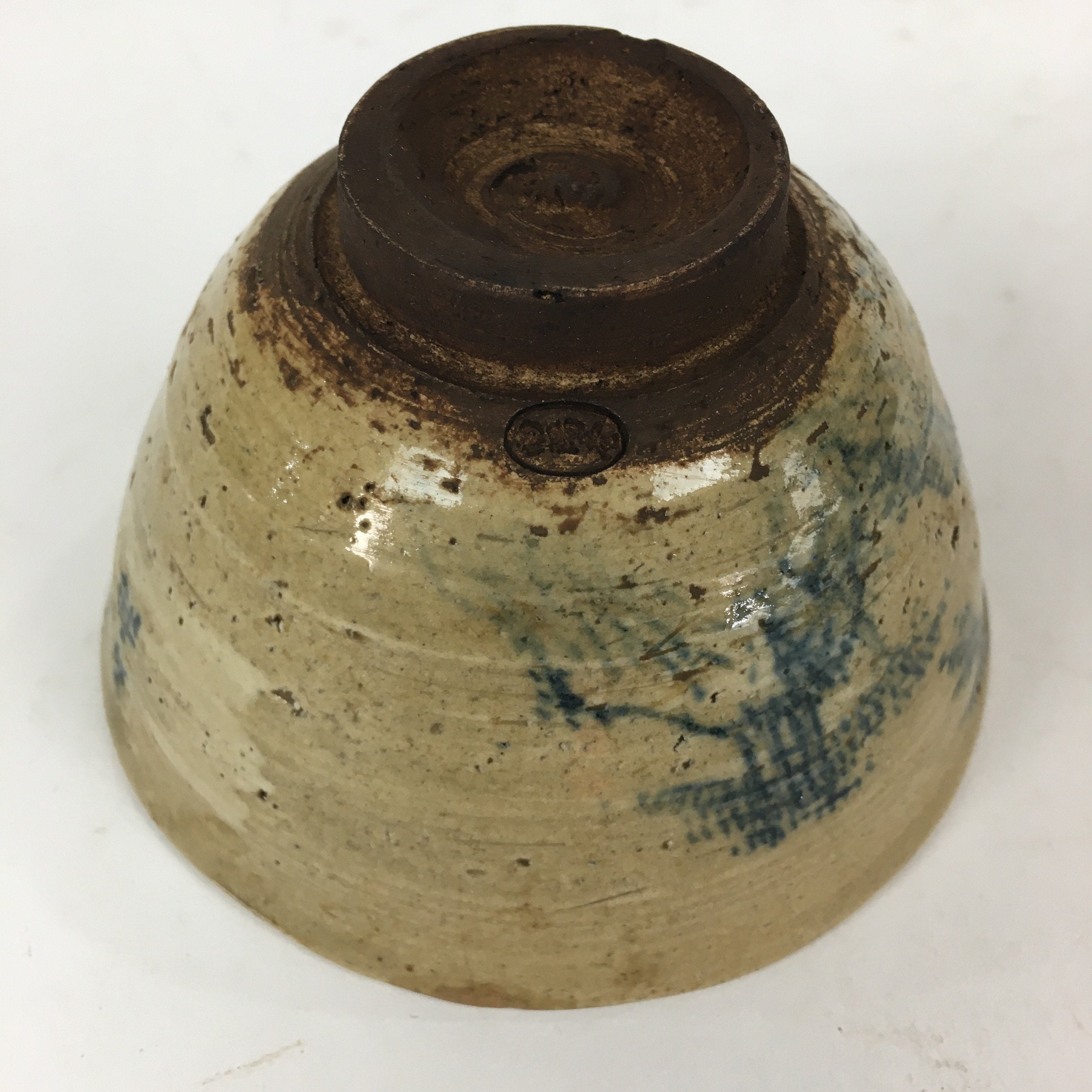 Antique Japanese Ceramic Tea Ceremony Bowl Chawan Pottery Sado Kanji GTB809