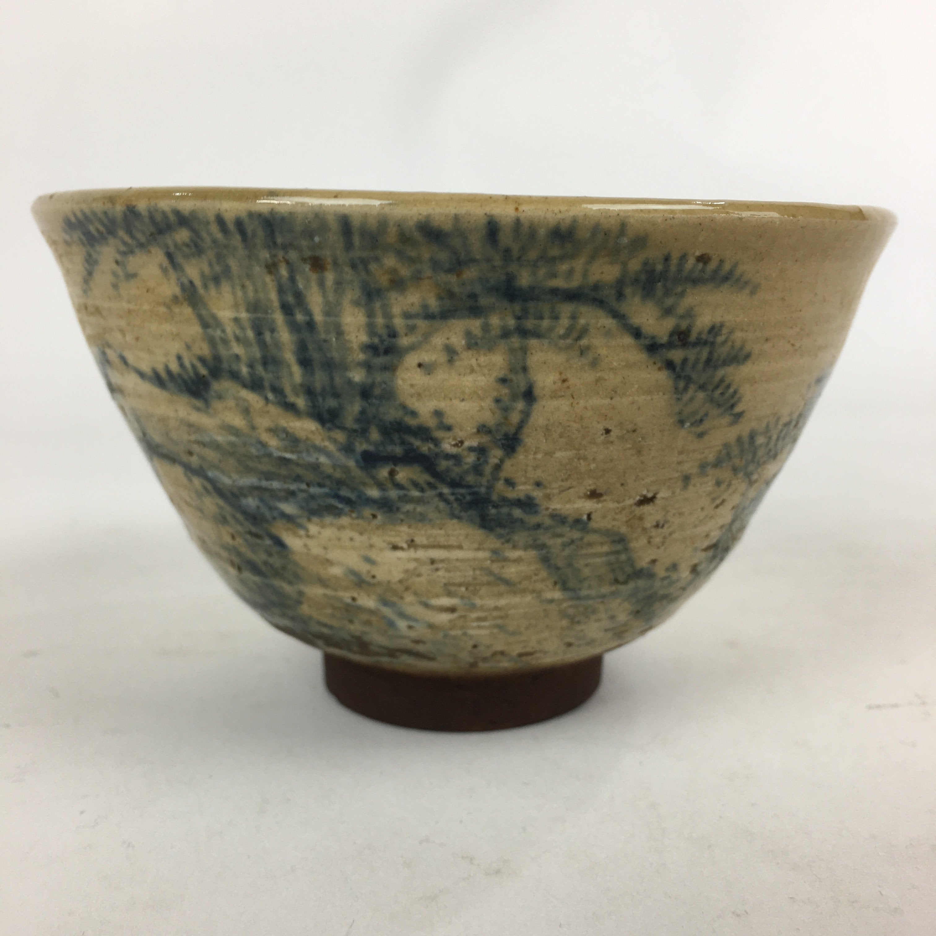 Antique Japanese Ceramic Tea Ceremony Bowl Chawan Pottery Sado Kanji GTB809