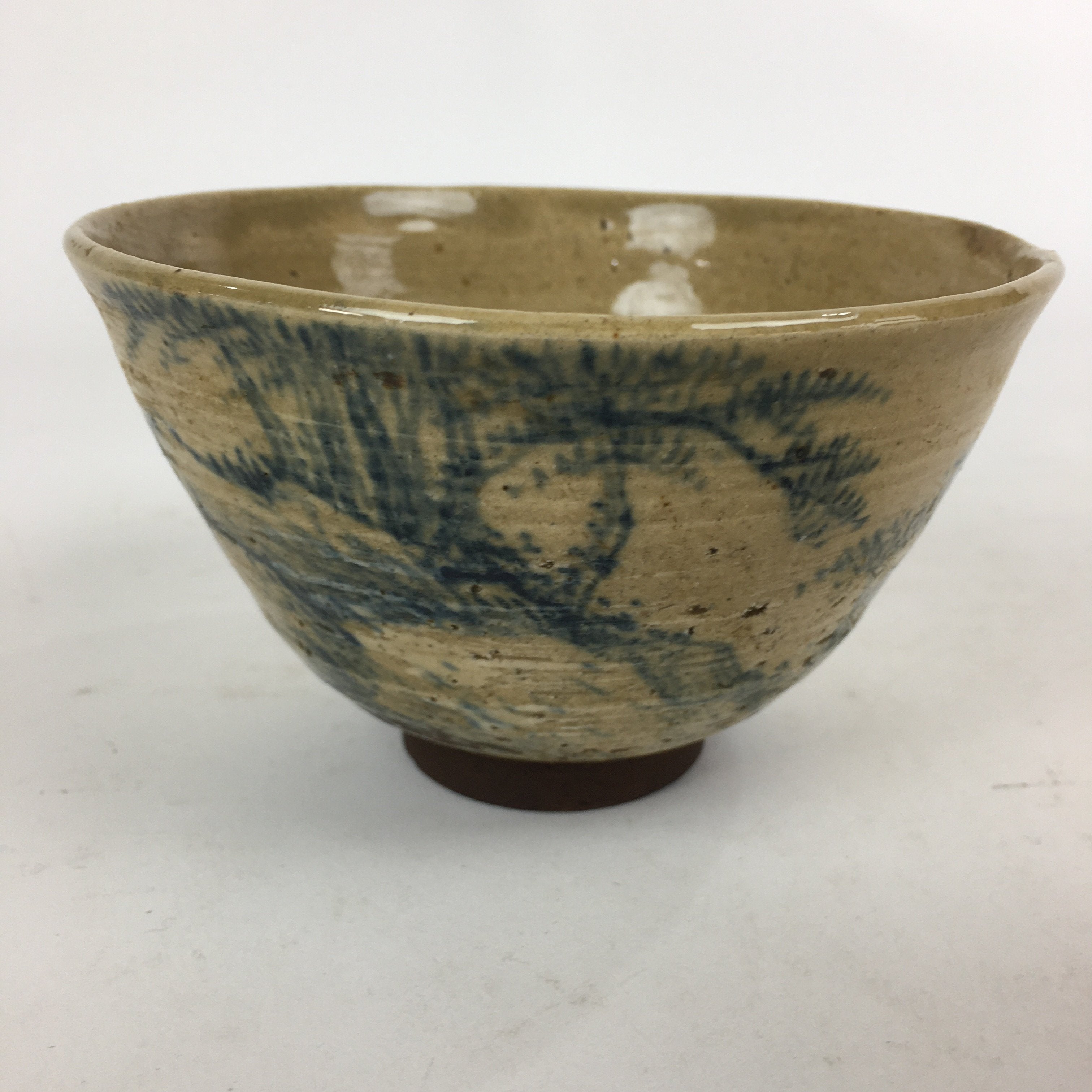 Antique Japanese Ceramic Tea Ceremony Bowl Chawan Pottery Sado Kanji GTB809