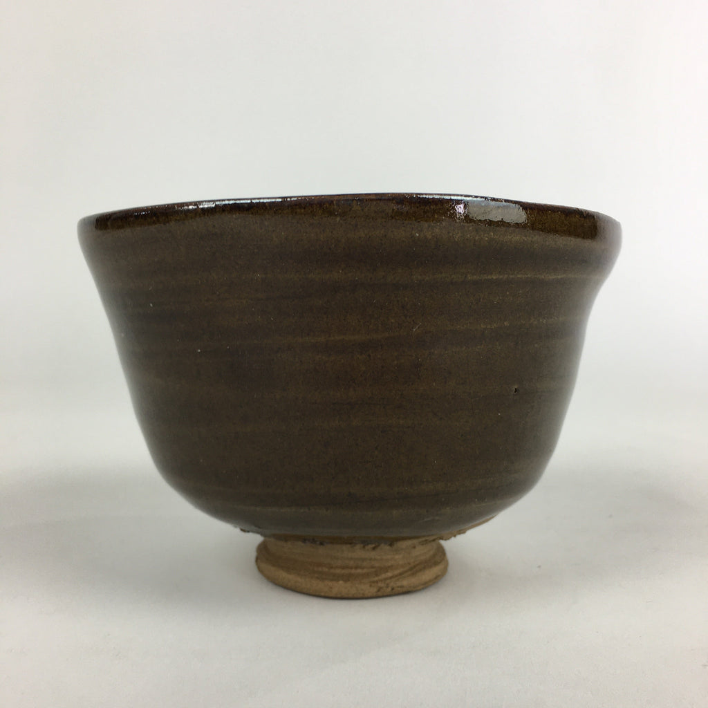 Antique Japanese Ceramic Tea Ceremony Green Tea Bowl Chawan Brown GTB919
