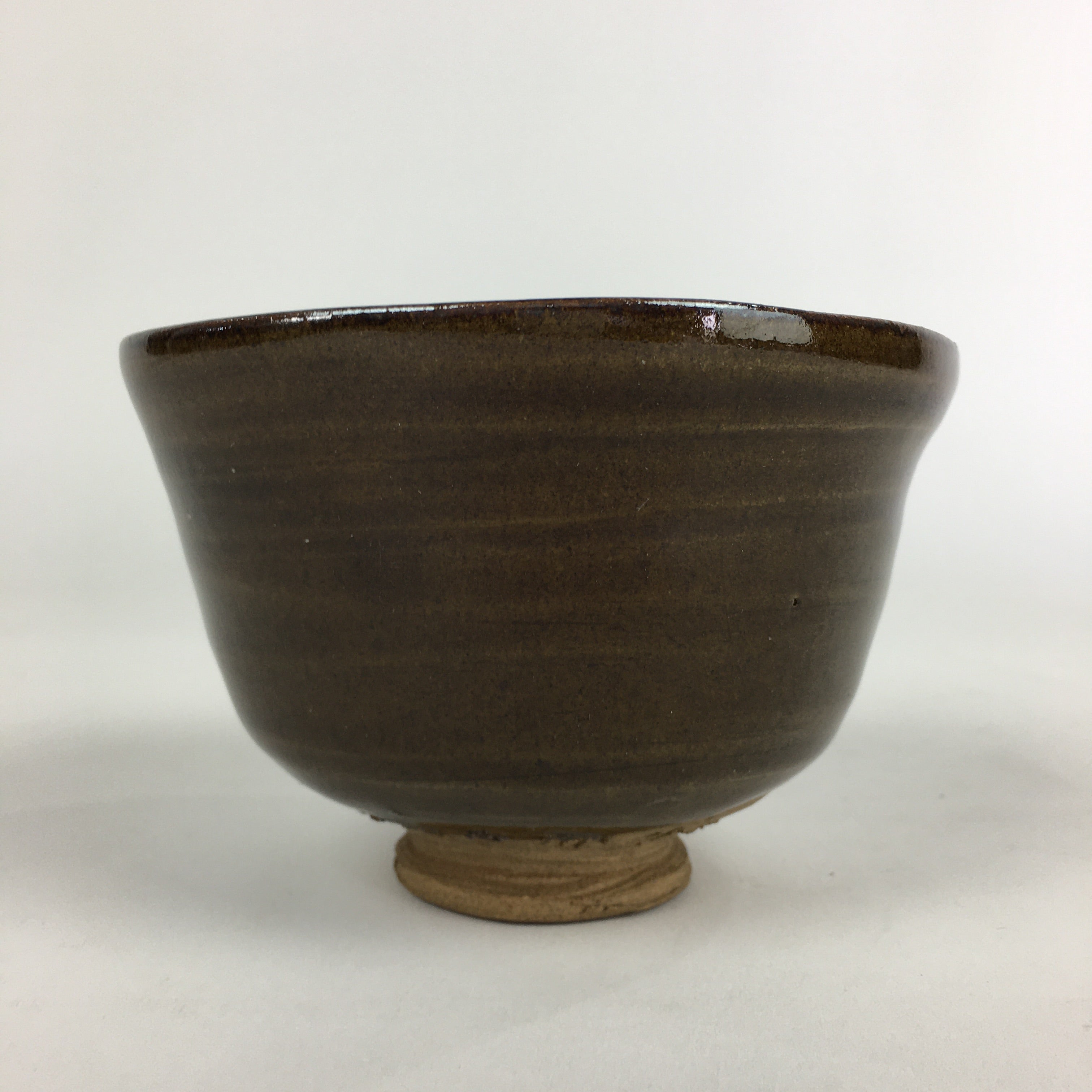 Antique Japanese Ceramic Tea Ceremony Green Tea Bowl Chawan Brown GTB919