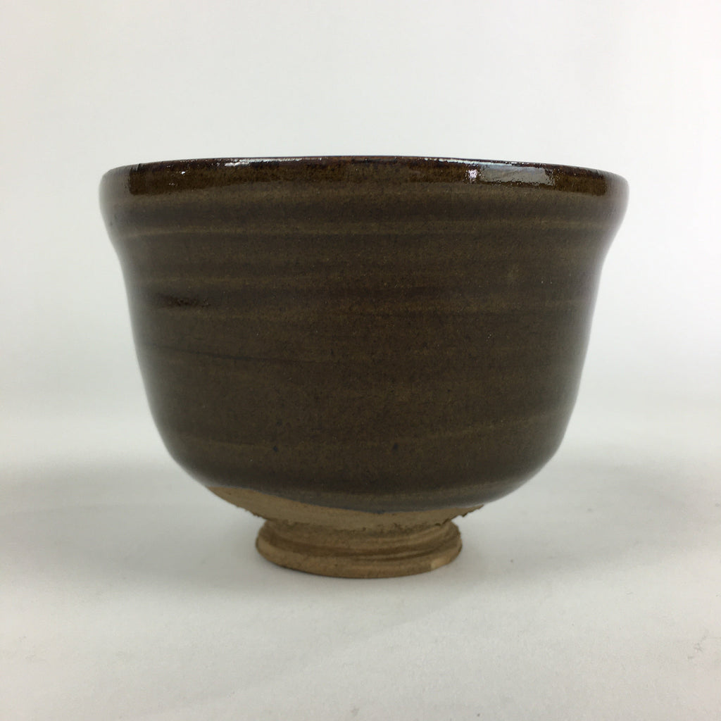 Antique Japanese Ceramic Tea Ceremony Green Tea Bowl Chawan Brown GTB919