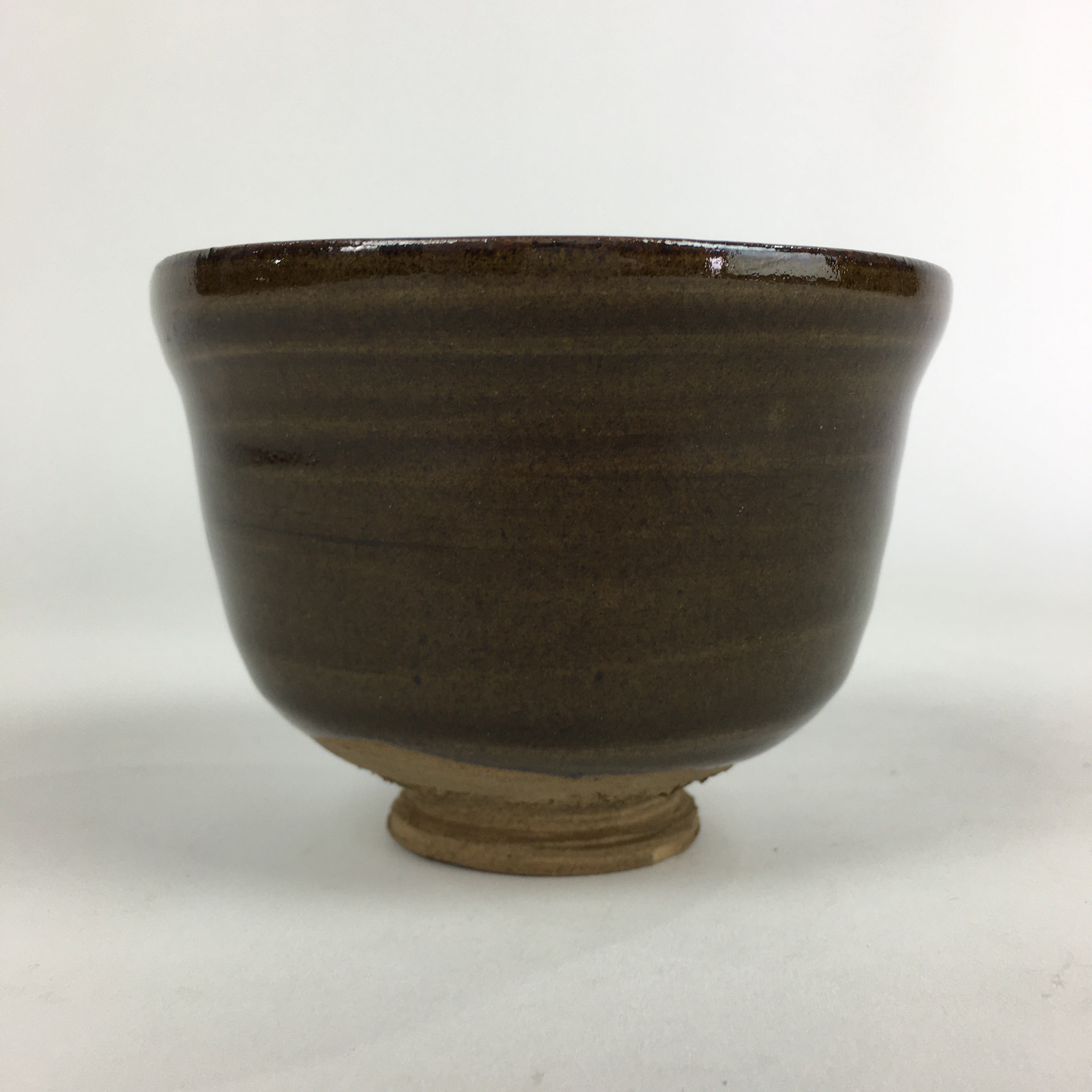 Antique Japanese Ceramic Tea Ceremony Green Tea Bowl Chawan Brown GTB919