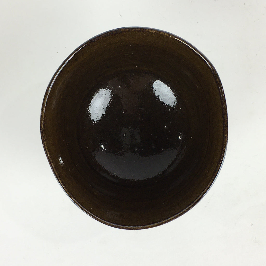 Antique Japanese Ceramic Tea Ceremony Green Tea Bowl Chawan Brown GTB919