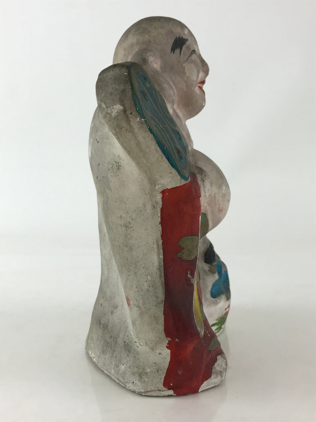 Antique Japanese Clay Doll Ningyo 7 Lucky Gods Buddhist Hotei Statue BD855