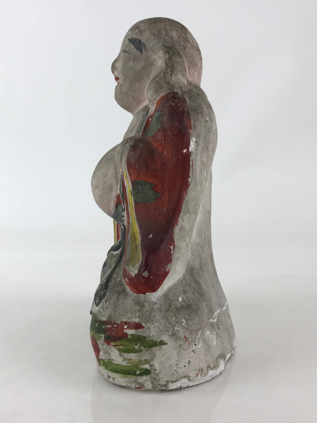 Antique Japanese Clay Doll Ningyo 7 Lucky Gods Buddhist Hotei Statue BD855