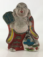 Antique Japanese Clay Doll Ningyo 7 Lucky Gods Buddhist Hotei Statue BD855