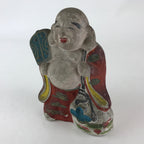 Antique Japanese Clay Doll Ningyo 7 Lucky Gods Buddhist Hotei Statue BD855