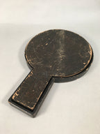 Antique Japanese Copper Hand Mirror Signed Wood Lacquer Case C1900 JK178