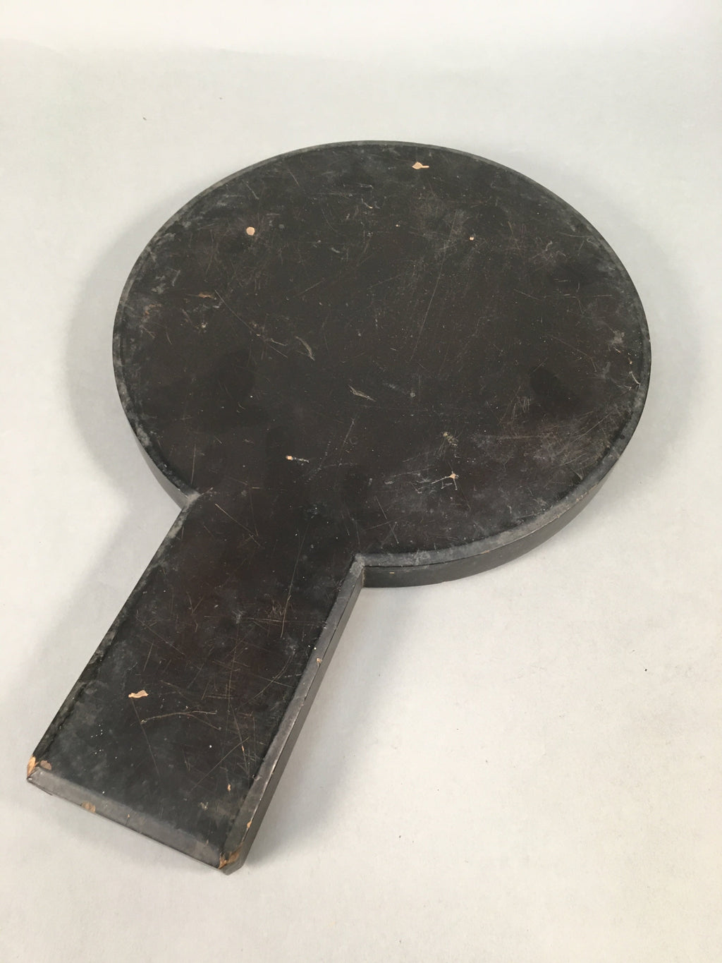 Antique Japanese Copper Hand Mirror Signed Wood Lacquer Case C1900 JK178