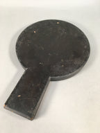 Antique Japanese Copper Hand Mirror Signed Wood Lacquer Case C1900 JK178