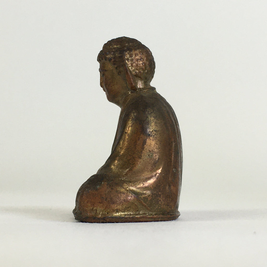 Antique Japanese Copper Small Figurine Vtg Kamakura Big Buddha JK316