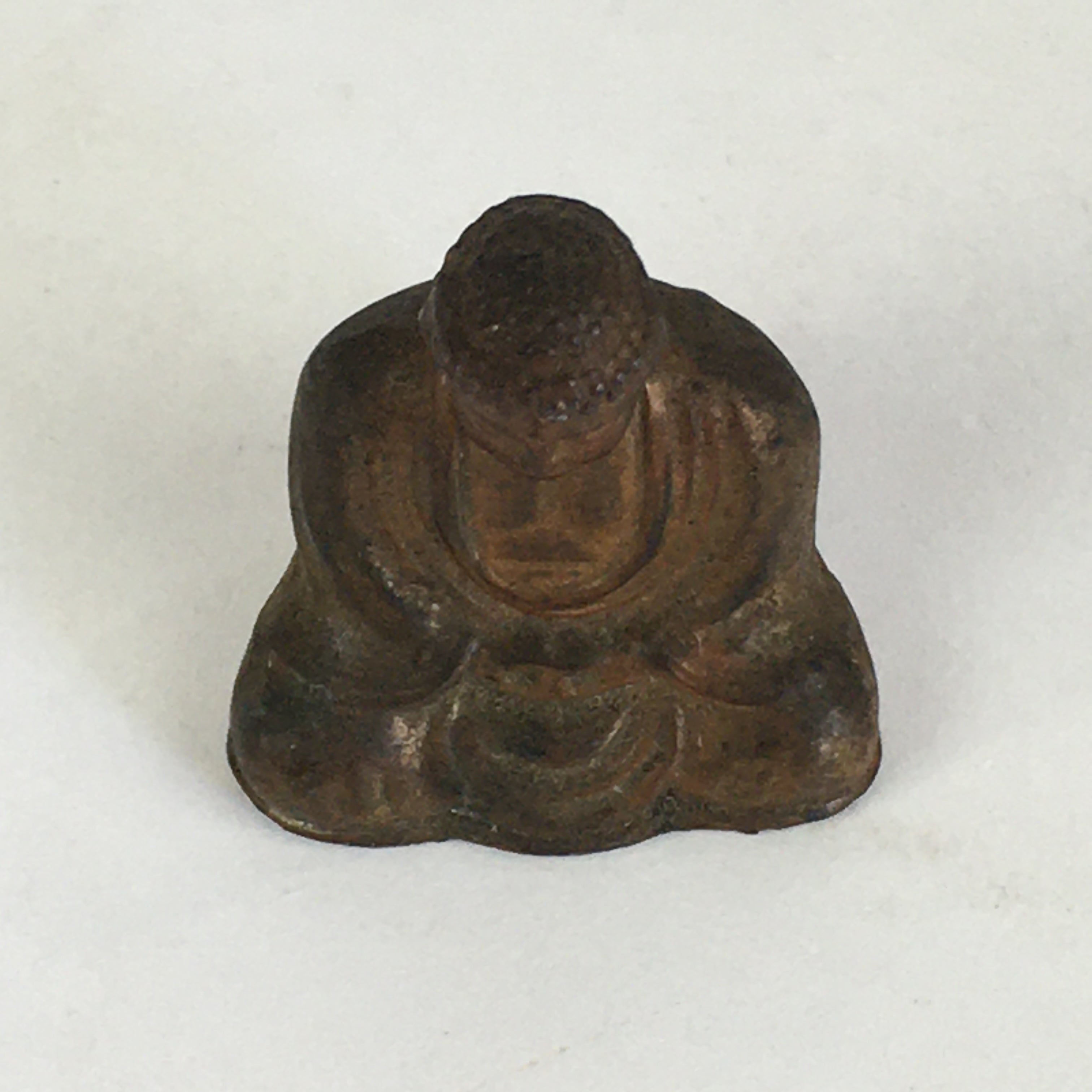 Antique Japanese Copper Small Figurine Vtg Kamakura Big Buddha JK316