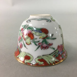 Antique Japanese Eggshell Porcelain Sake Cup Guinomi Sakazuki Bird Flower GU627