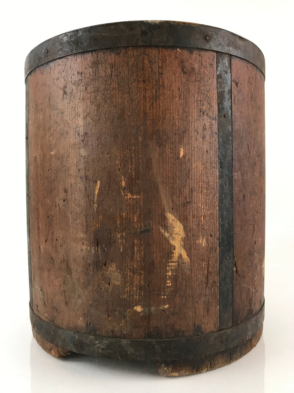 Antique Japanese Handmade Wooden Masu Rice Bucket C1900 Dark Brown BK7