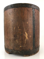Antique Japanese Handmade Wooden Masu Rice Bucket C1900 Dark Brown BK7