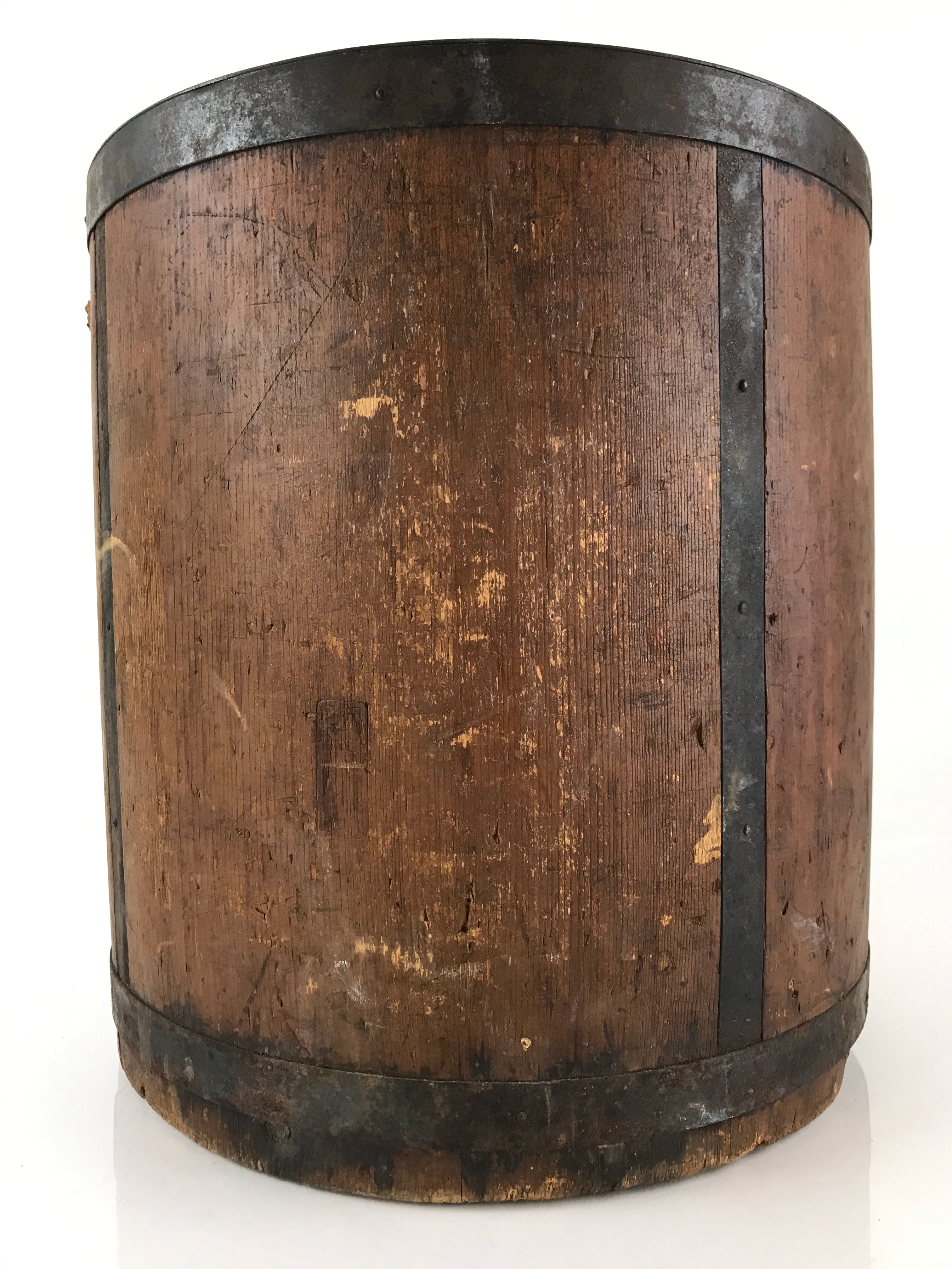 Antique Japanese Handmade Wooden Masu Rice Bucket C1900 Dark Brown BK7