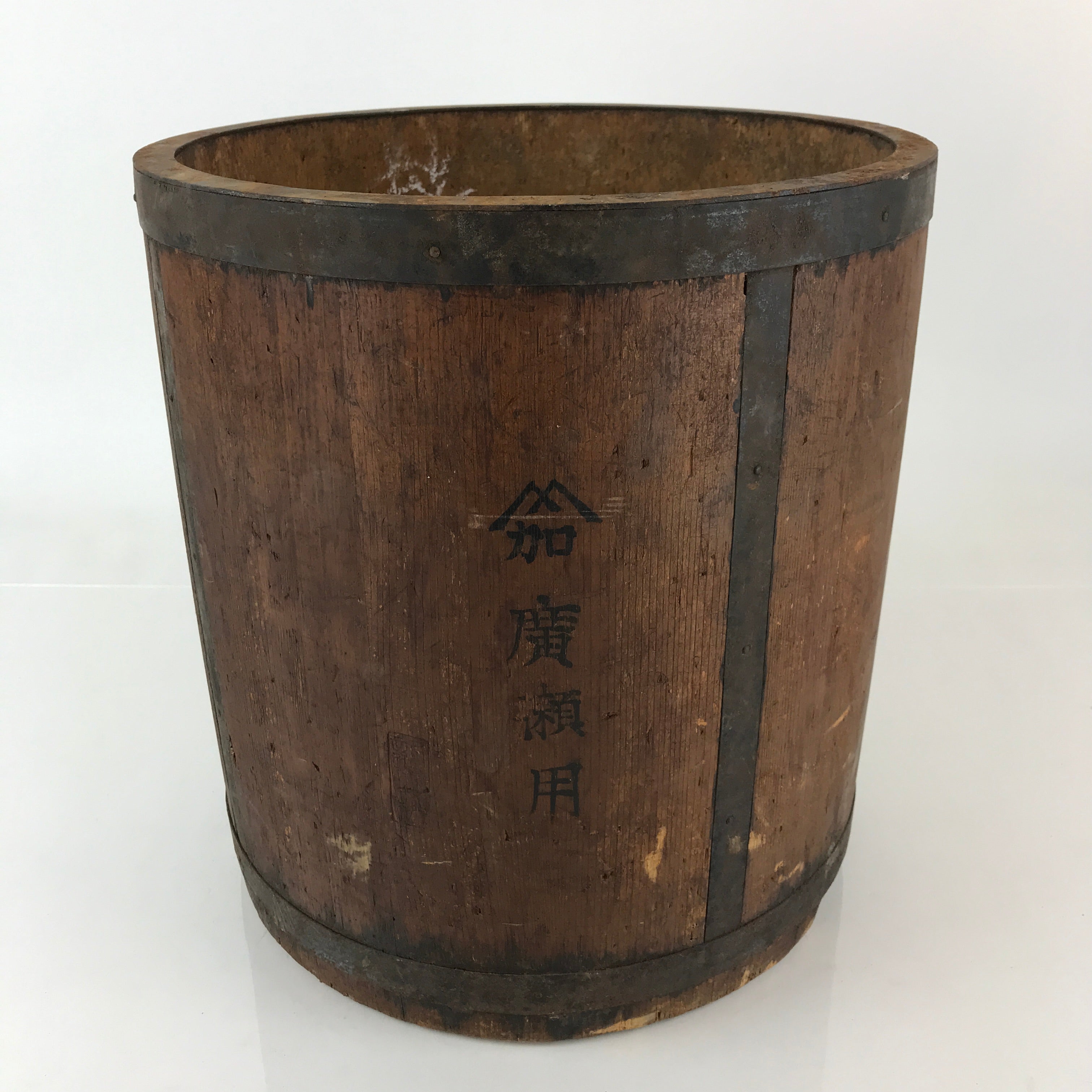 Antique Japanese Handmade Wooden Masu Rice Bucket C1900 Dark Brown BK7