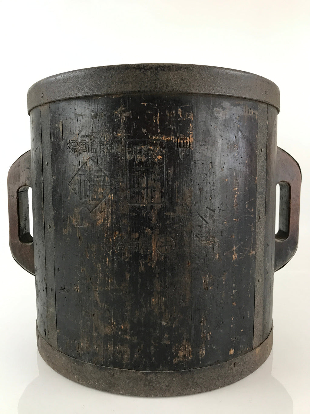 Antique Japanese Handmade Wooden Masu Rice Bucket C1900 Dark Brown BK8