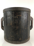 Antique Japanese Handmade Wooden Masu Rice Bucket C1900 Dark Brown BK8