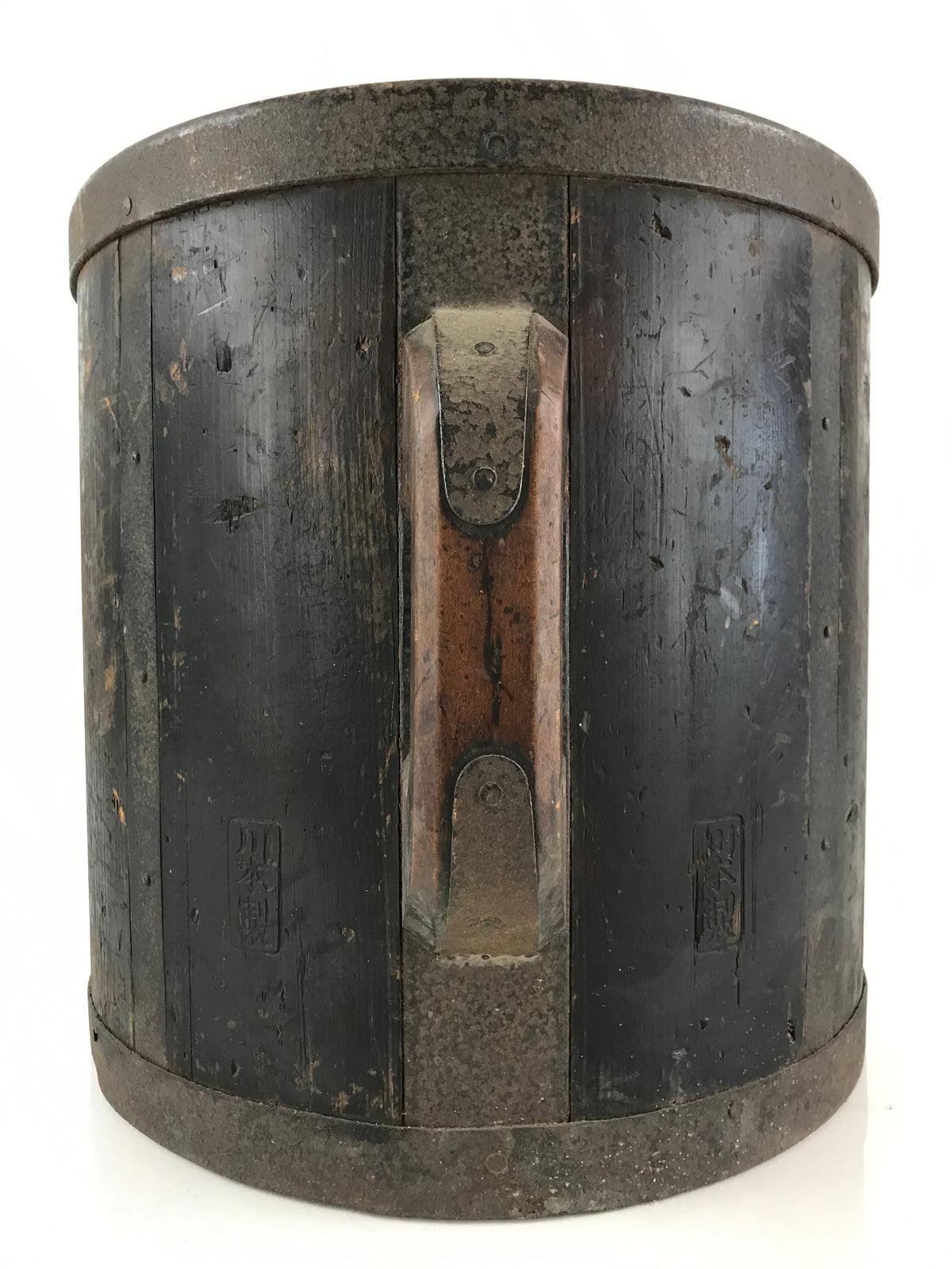 Antique Japanese Handmade Wooden Masu Rice Bucket C1900 Dark Brown BK8