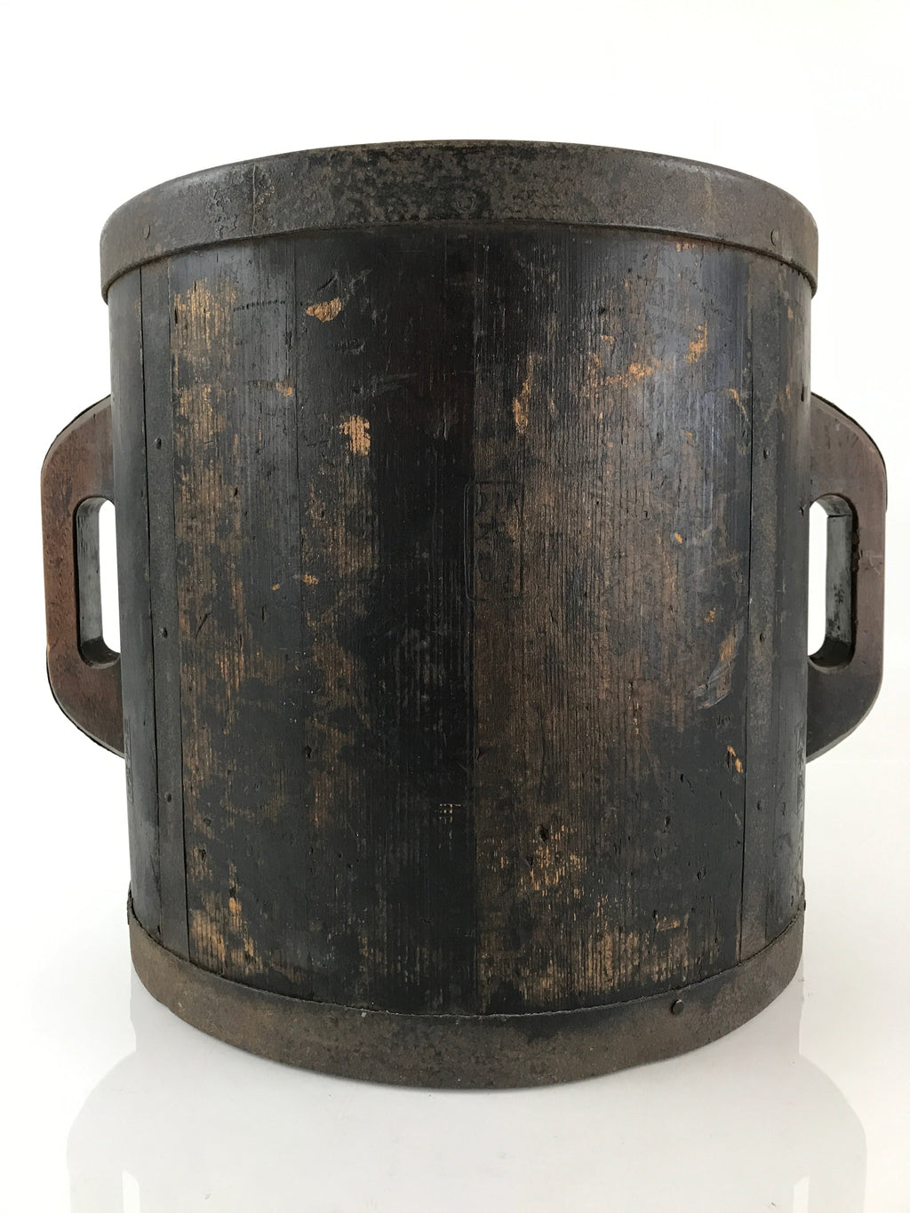 Antique Japanese Handmade Wooden Masu Rice Bucket C1900 Dark Brown BK8