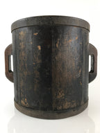 Antique Japanese Handmade Wooden Masu Rice Bucket C1900 Dark Brown BK8