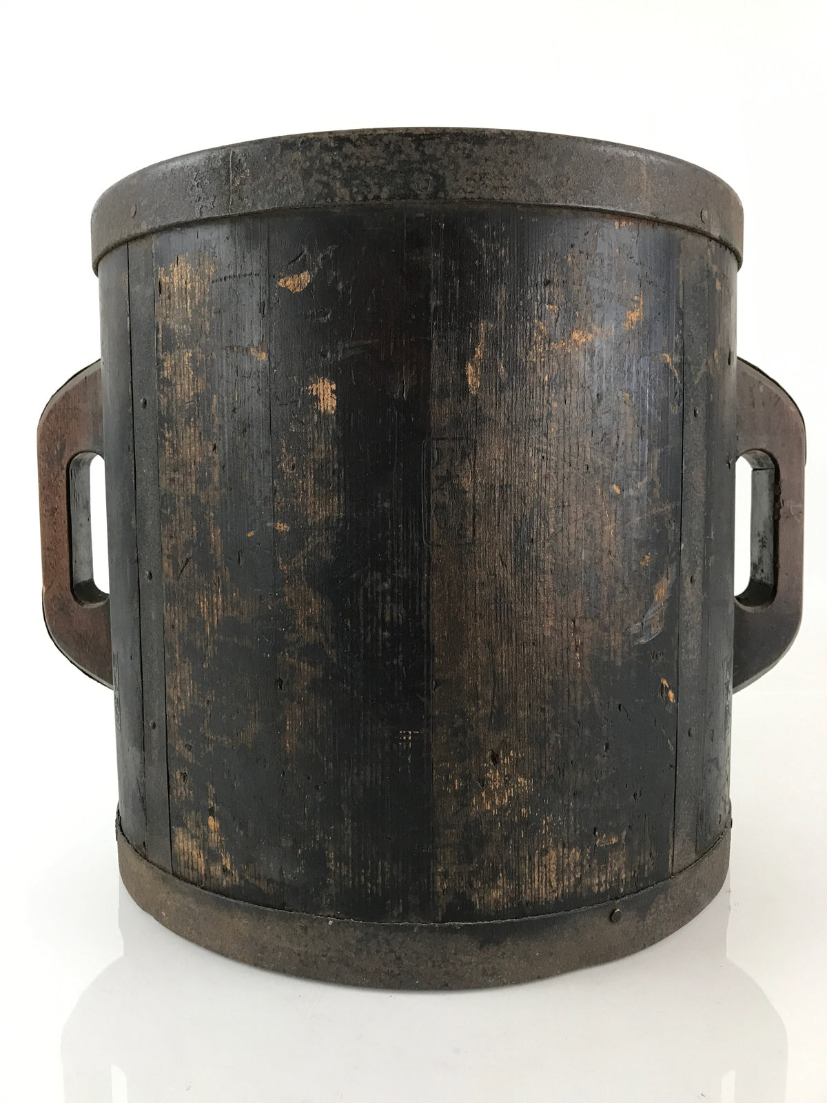 Antique Japanese Handmade Wooden Masu Rice Bucket C1900 Dark Brown BK8