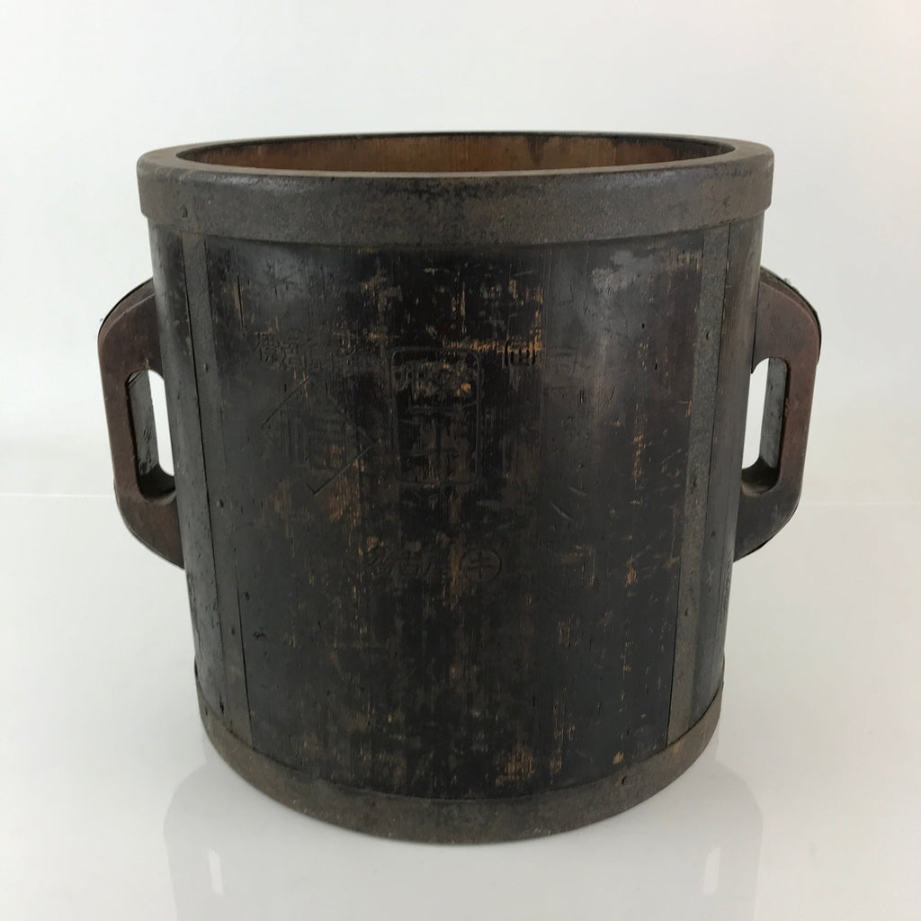 Antique Japanese Handmade Wooden Masu Rice Bucket C1900 Dark Brown BK8