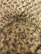 Antique Japanese Handwoven Straw Basket C1900 Wide Weave Storage Kago B214