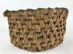 Antique Japanese Handwoven Straw Basket C1900 Wide Weave Storage Kago B214